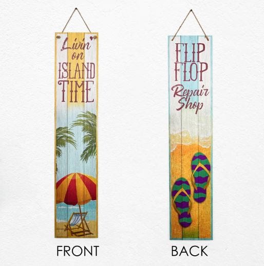 Porch Double-Sided Sign - Flip Flop Repair Shop/Island Time