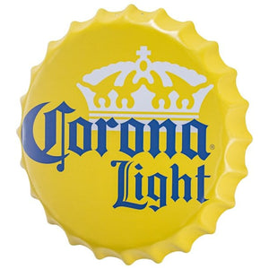 Metal Sign Bottle Cap - Corona Light Orange