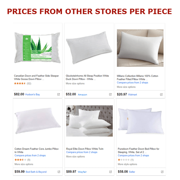 2 Pack: 250 Thread Count Feather Fill Pillow