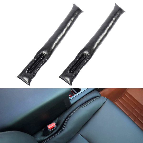 Set Of 2: Universal Fit Faux Leather Car Seat & Center Console Gap Blocker