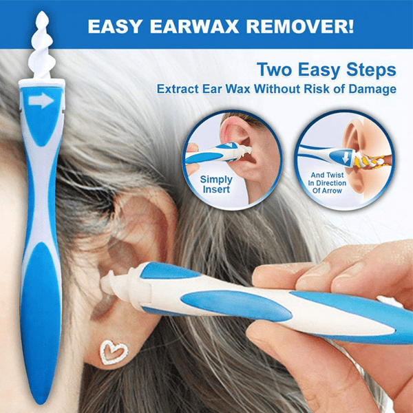 2 Pack: "Twist & Grab"  Earwax Extractor With 32 Disposable Soft Tips
