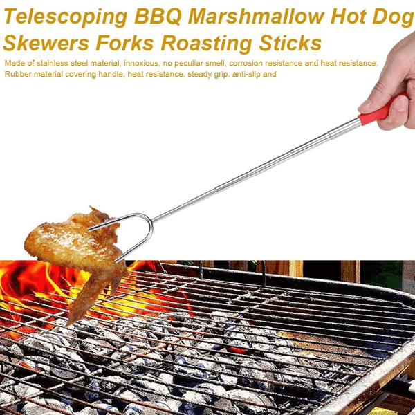 6 Pieces, 12 Pieces or 24 Pieces Extendable Camping Fork