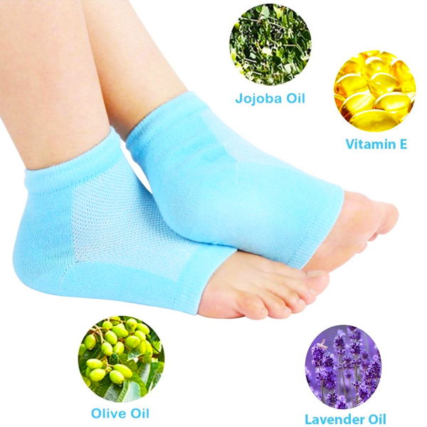 Toe-less Silicone Gel Heel Socks For Anti-Crack Foot Care And Heel Pain
