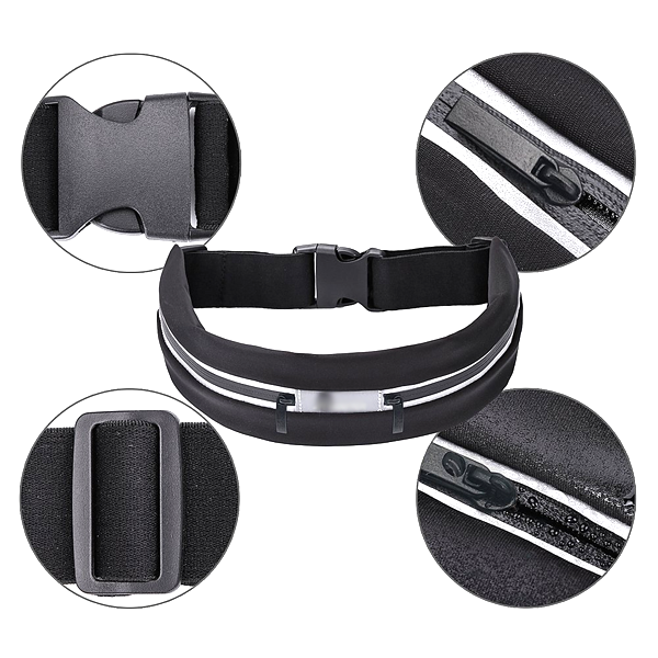 Hands-Free Dual Pocket Stretchable Belt Pouch