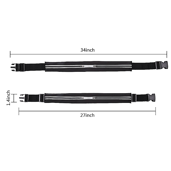 Hands-Free Dual Pocket Stretchable Belt Pouch