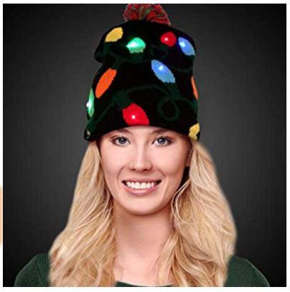 LED Light Up Christmas Light Hat - 6 Styles