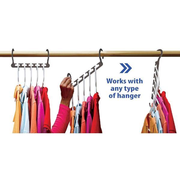 8 Pack: Universal 5-Slot Space-Saving Smart Hanger