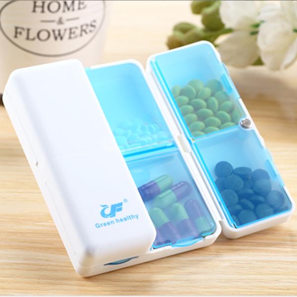 Health - 7-Slot Magnetic Foldable Travel Medicine Box