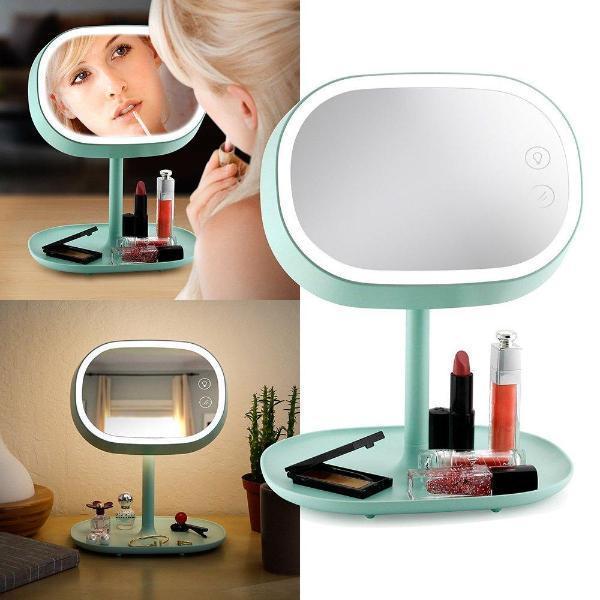 Health & Beauty - 3-in-1 LED Vanity Lamp & Makeup Mirror With Accessory Tray
