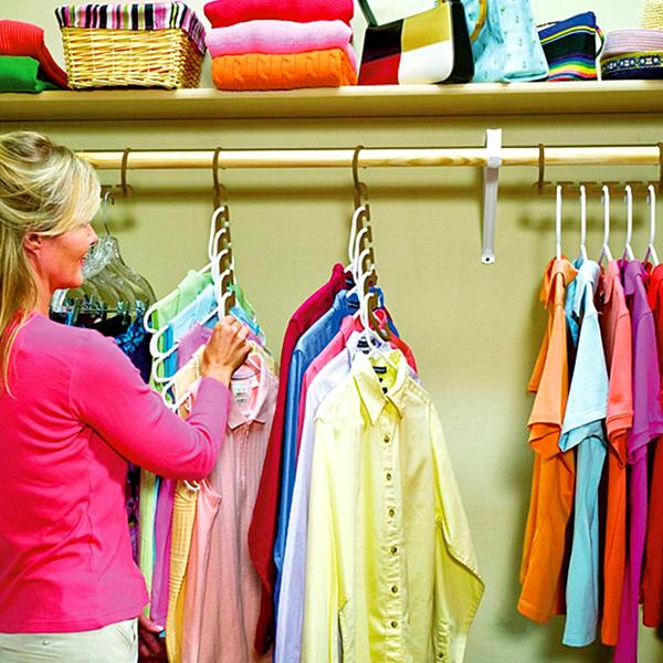 Home - 8 Pack: Universal 5-Slot Space-Saving Smart Hanger