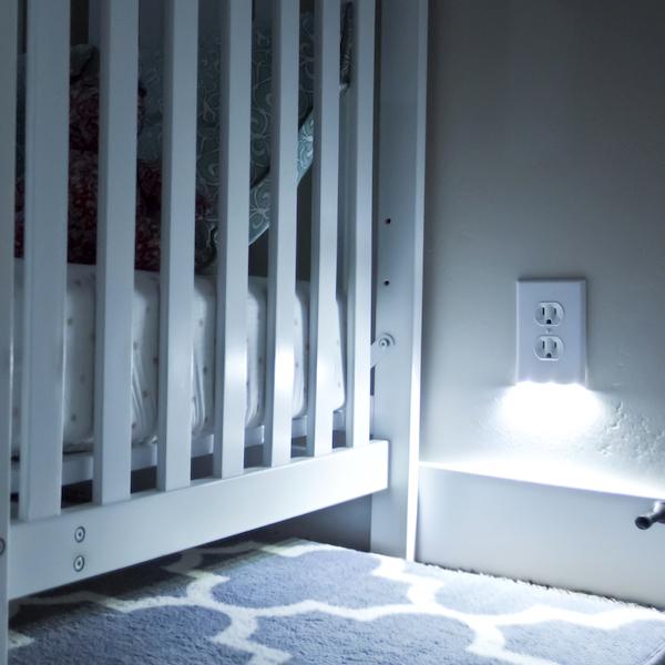 Home - LED Wall-Outlet Coverplate With Built-In Light Sensor - No Batteries Required!