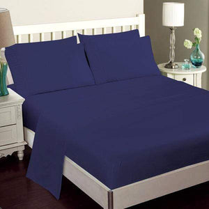 Luxury Bamboo Bed Sheet Set In Oxford Blue