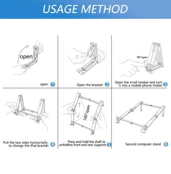 Adjustable Laptop Phone Tablet Folding Bracket Stand