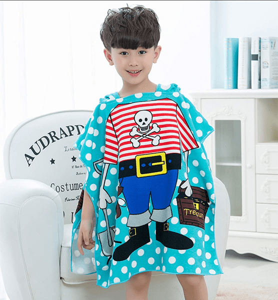 Kids Hooded Poncho Bath Towel