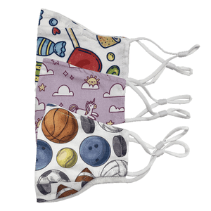 2 Piece: Kids Cloth Mask With Filter Pocket & Adjustable Strap