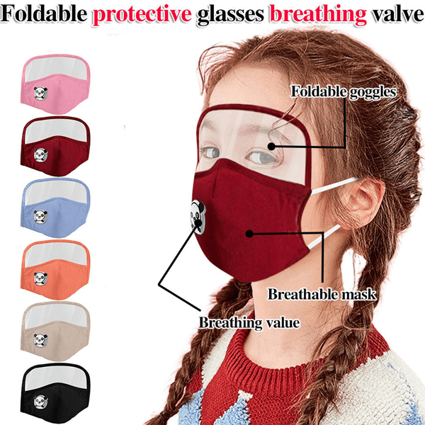 2 PACK: Kids Unisex Protective Facemask with Eye Shield