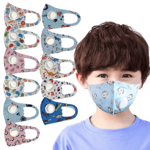 3 Pieces: Kids Dust Face Mask With Respirator Valve - Assorted Styles