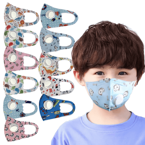 3 Pieces: Kids Dust Face Mask With Respirator Valve - Assorted Styles