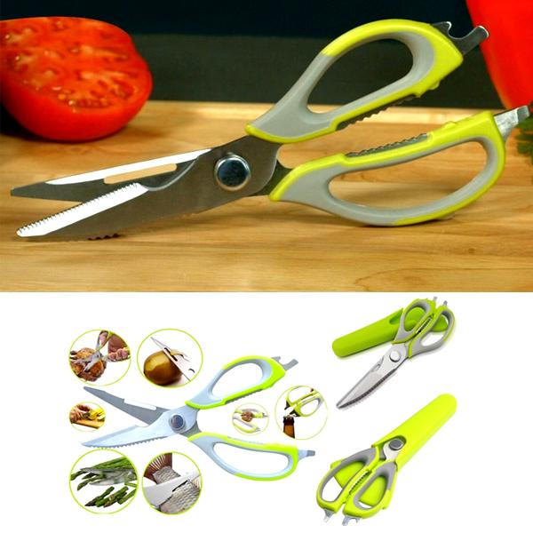 Kitchen - 10-in-1 Mighty Home & Kitchen Shears Tool With Professional-Grade Stainless Steel Blades And Bonus Magnetic Sheath