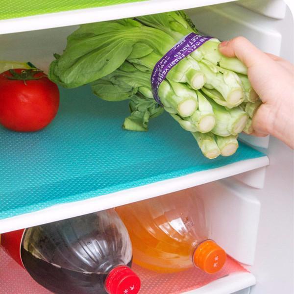 Kitchen - 4 Pack: Multipurpose Antibacterial Food Grade Silicone Refrigerator Mats