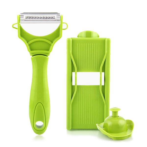 Kitchen - Dual-Blade Julienne Peeler With Bonus Mandolin & Safety Holder