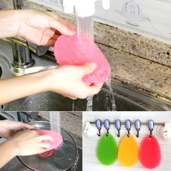 Kitchen - Multipurpose Food-Grade Antibacterial Silicone Oval Smart Scrub - 5 Colours Available!