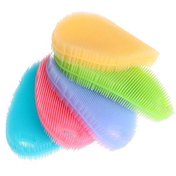 10 Pieces or 20 Pieces Multipurpose Food-Grade Antibacterial Silicone Oval Smart Scrub - 5 Colours Available!