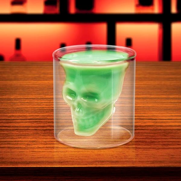 Kitchen - Set Of 4: Doomed Double-Walled Crystal Skull Shot Glasses
