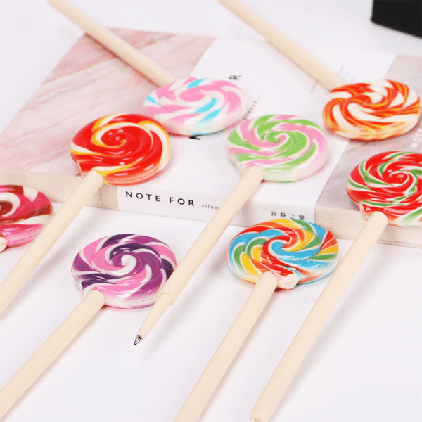 4 Piece: Colorful Lollipop Shape Ballpoint Pen