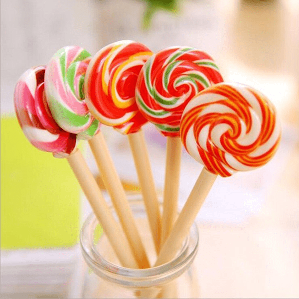 4 Piece: Colorful Lollipop Shape Ballpoint Pen