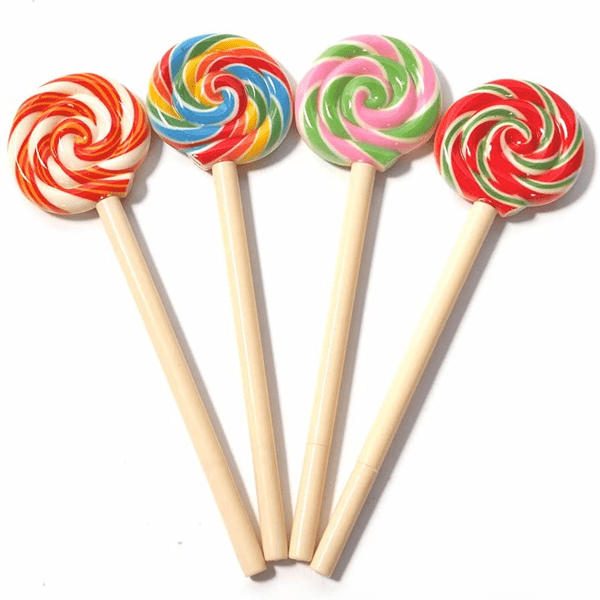 4 Piece: Colorful Lollipop Shape Ballpoint Pen