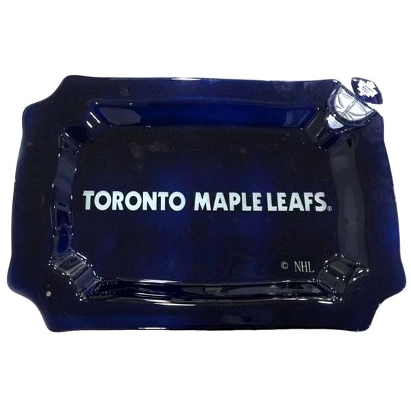 NHL - Toronto Maple Leafs Officially Licensed Glass Rectangle Platter With Helmet Charm