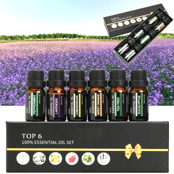 Set of 6 - 100% Pure Aromatherapy Essential Oils