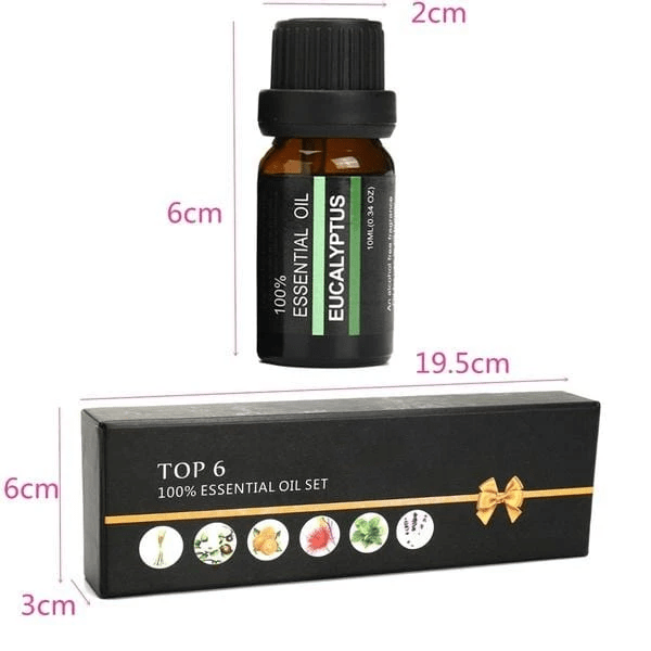 Set of 6 - 100% Pure Aromatherapy Essential Oils