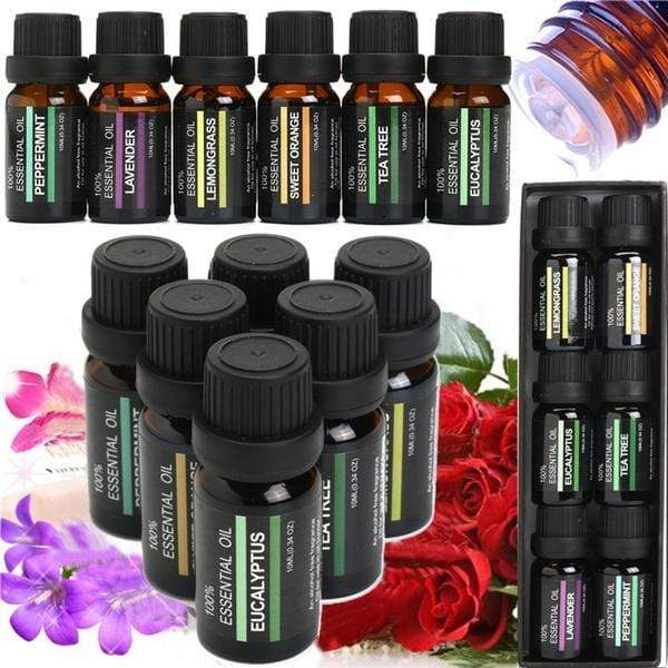 Set of 6 - 100% Pure Aromatherapy Essential Oils