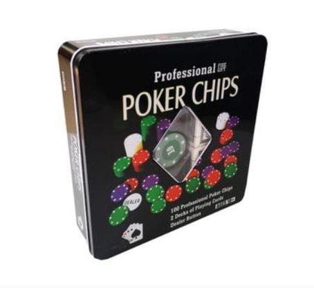 Professional Poker Chips - Large with Cards