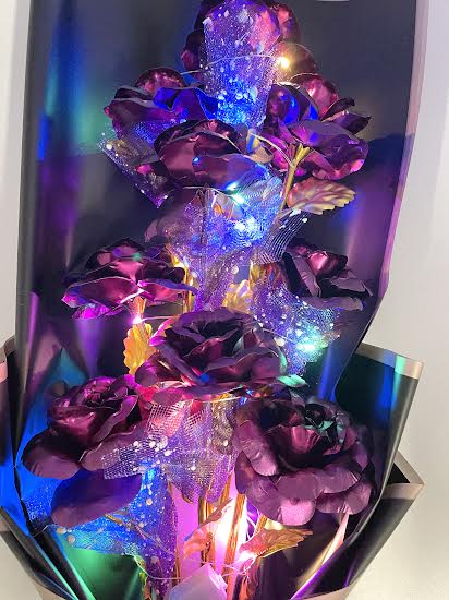 Artificial Rose Bouquet With LED Lights Gift Box