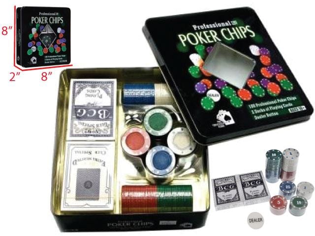 Professional Poker Chips - Large with Cards