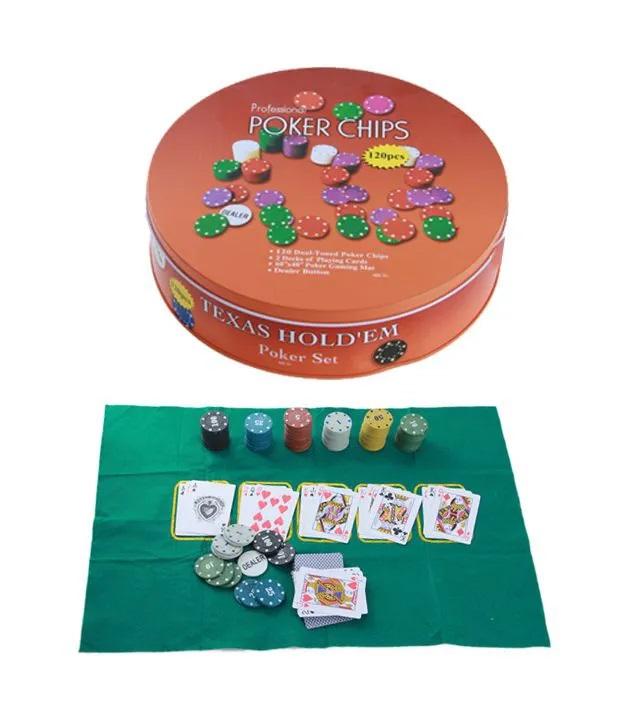 PROFESSIONAL POKER CHIPS  - 120 Dual-Toned Poker Chips