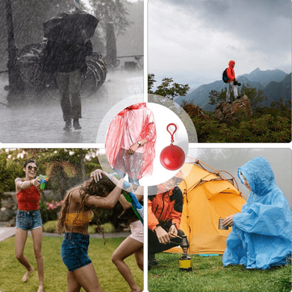 BUY MORE, SAVE MORE! Disposable Rain Poncho Ball - Available in 2 Pack & 4 Pack!