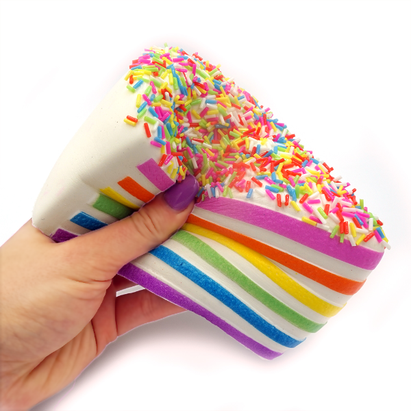 Rainbow Cake Slice Squishy Toy