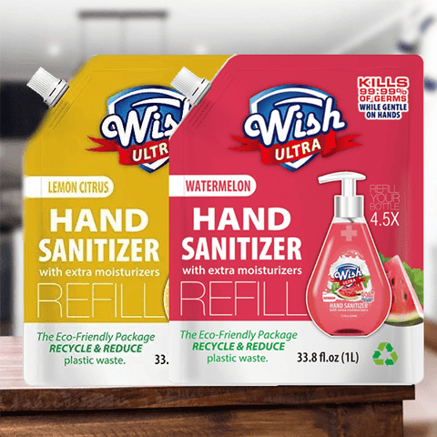 Buy 1 Liter Get 1 Liter For Free: Wish Ultra Hand Sanitizer Refill Scented with Extra Moisturizer