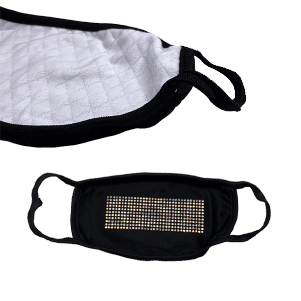2 Pack: Cotton Shaped Rhinestone Face Mask