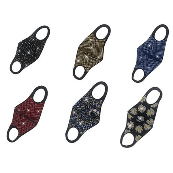2 Pack: Reusable Rhinestone Fashion Mask