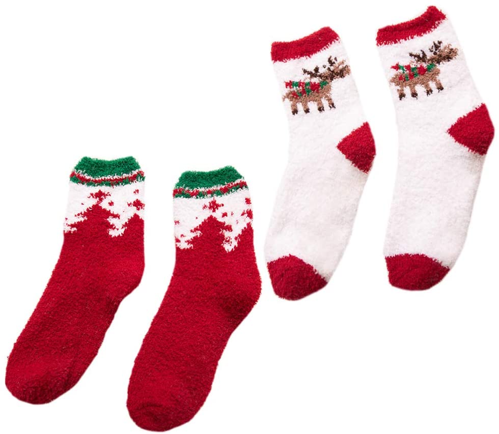 6 Pairs Fluffy Winter Christmas Socks