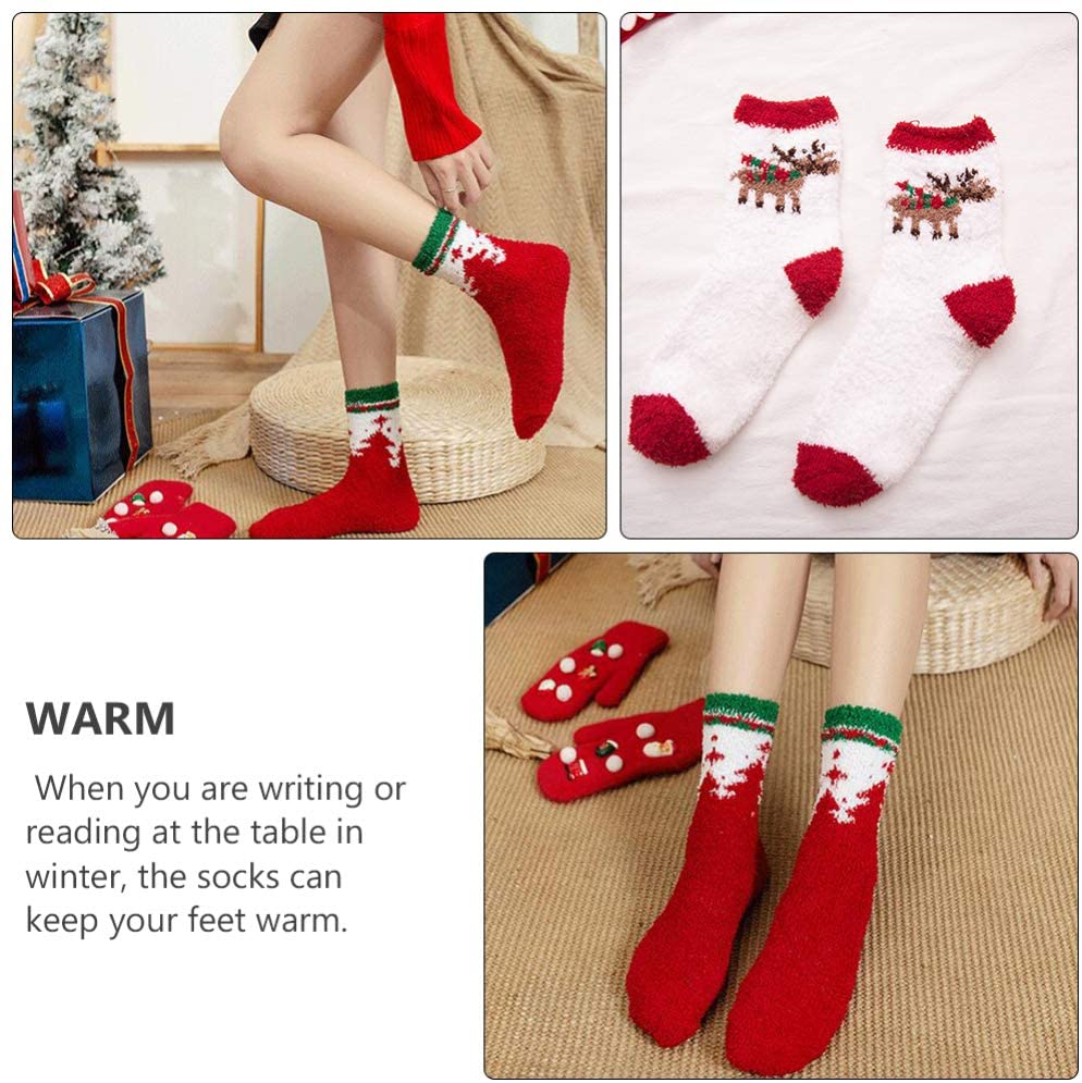 6 Pairs Fluffy Winter Christmas Socks