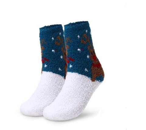 Fluffy Winter Christmas Socks - 6 Pairs - SET C