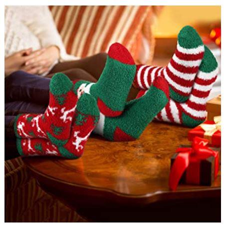 6 Pairs Fluffy Winter Christmas Socks