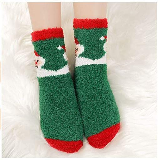 Fluffy Winter Christmas Socks - 6 Pairs -SET A