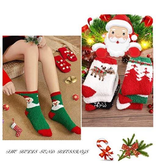 6 Pairs Fluffy Winter Christmas Socks